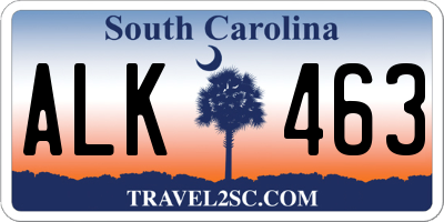 SC license plate ALK463