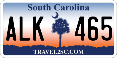 SC license plate ALK465