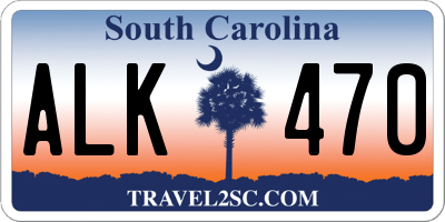 SC license plate ALK470