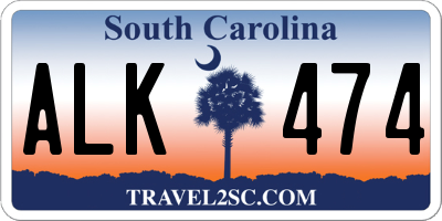 SC license plate ALK474