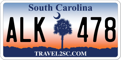 SC license plate ALK478