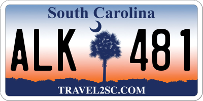 SC license plate ALK481
