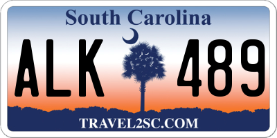 SC license plate ALK489