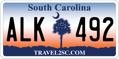 SC license plate ALK492