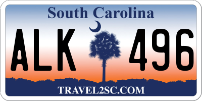 SC license plate ALK496