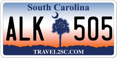 SC license plate ALK505