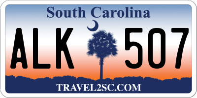 SC license plate ALK507