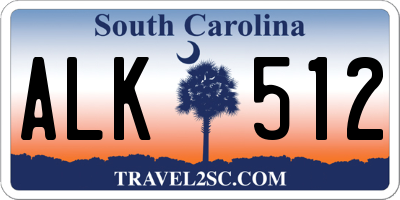 SC license plate ALK512
