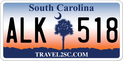 SC license plate ALK518