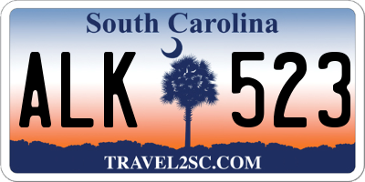 SC license plate ALK523
