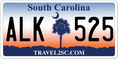 SC license plate ALK525