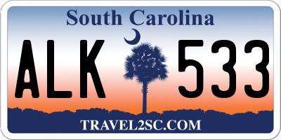 SC license plate ALK533