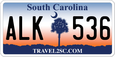 SC license plate ALK536