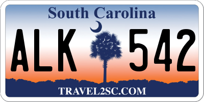 SC license plate ALK542