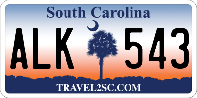 SC license plate ALK543