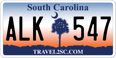 SC license plate ALK547
