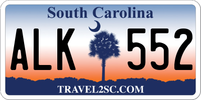 SC license plate ALK552