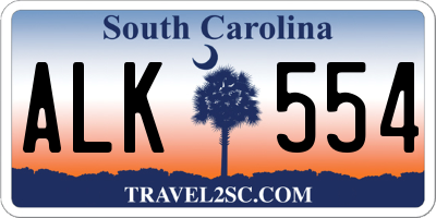 SC license plate ALK554