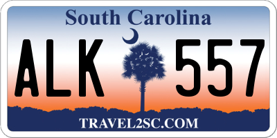 SC license plate ALK557