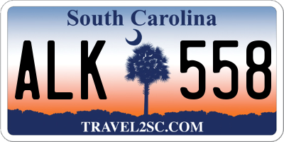 SC license plate ALK558