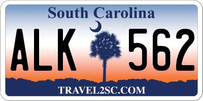 SC license plate ALK562