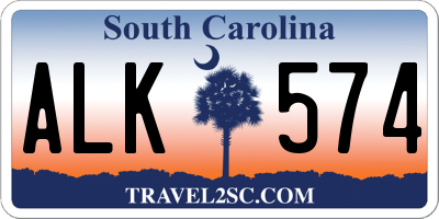 SC license plate ALK574