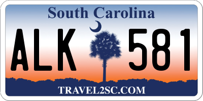 SC license plate ALK581