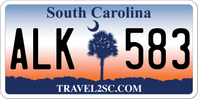 SC license plate ALK583