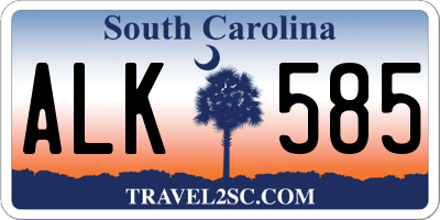 SC license plate ALK585