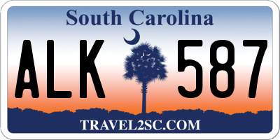 SC license plate ALK587