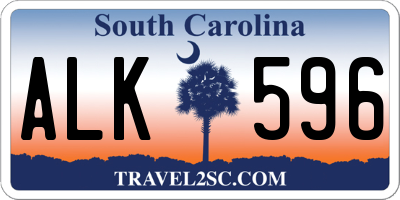SC license plate ALK596