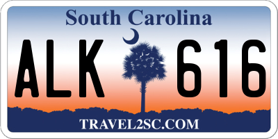 SC license plate ALK616