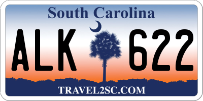 SC license plate ALK622