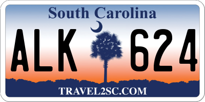 SC license plate ALK624