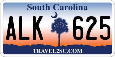 SC license plate ALK625