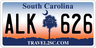 SC license plate ALK626