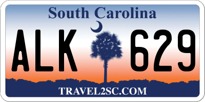 SC license plate ALK629