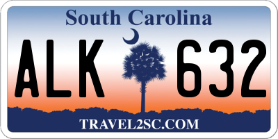 SC license plate ALK632