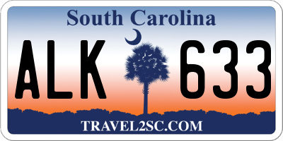 SC license plate ALK633