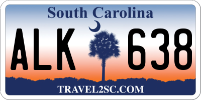 SC license plate ALK638