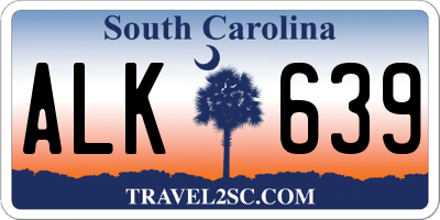 SC license plate ALK639