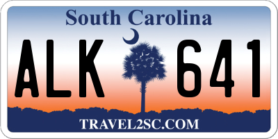SC license plate ALK641