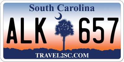 SC license plate ALK657