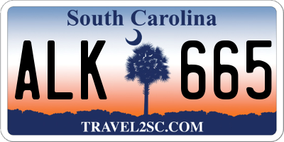 SC license plate ALK665
