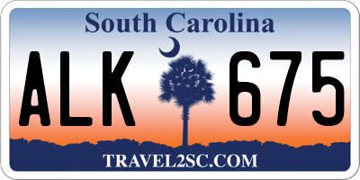 SC license plate ALK675