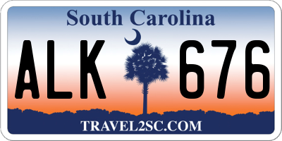 SC license plate ALK676