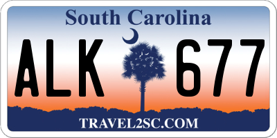SC license plate ALK677