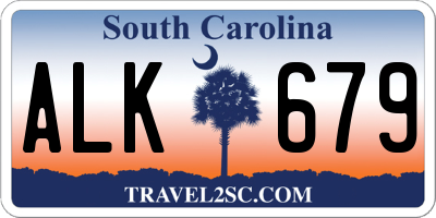 SC license plate ALK679
