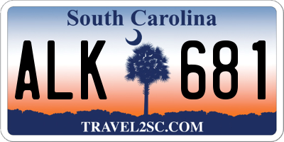 SC license plate ALK681