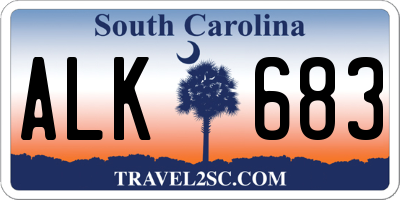 SC license plate ALK683